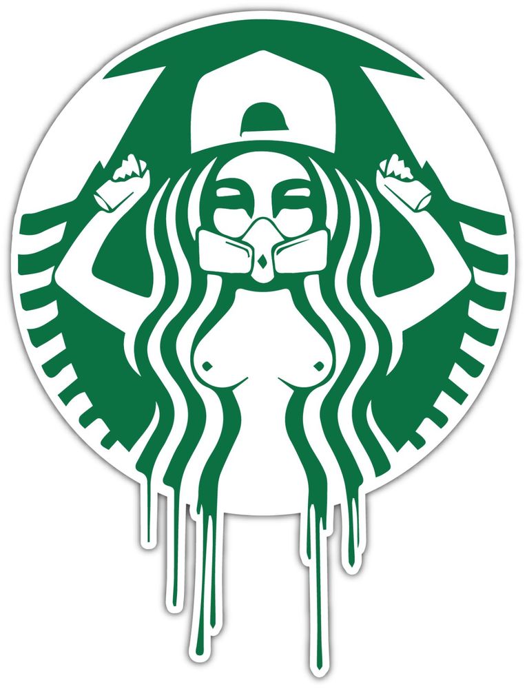 765x1000 Starbucks Coffee Naked Girl Funny Logo Car Bumper Vinyl Sticker.