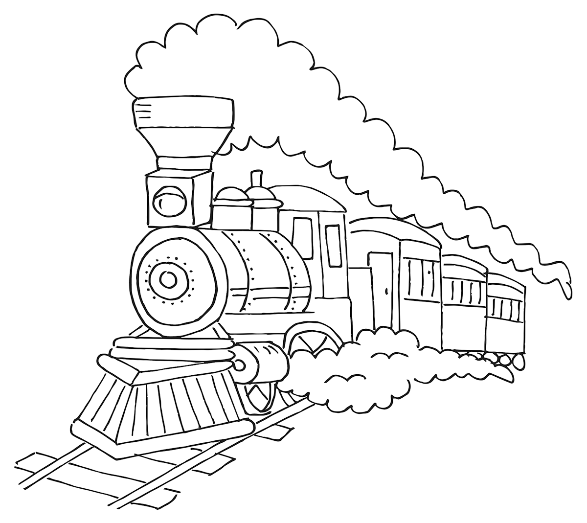 Steam Train Drawing at GetDrawings | Free download