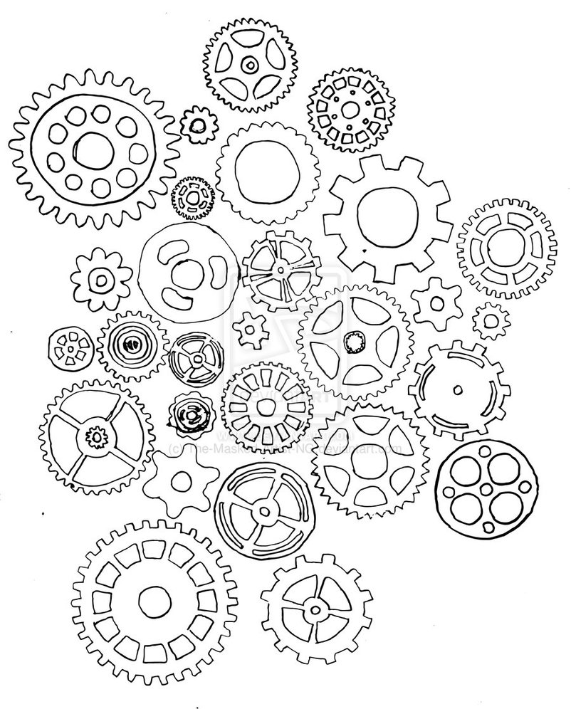 Steampunk Gears Cogs Coloring Pages