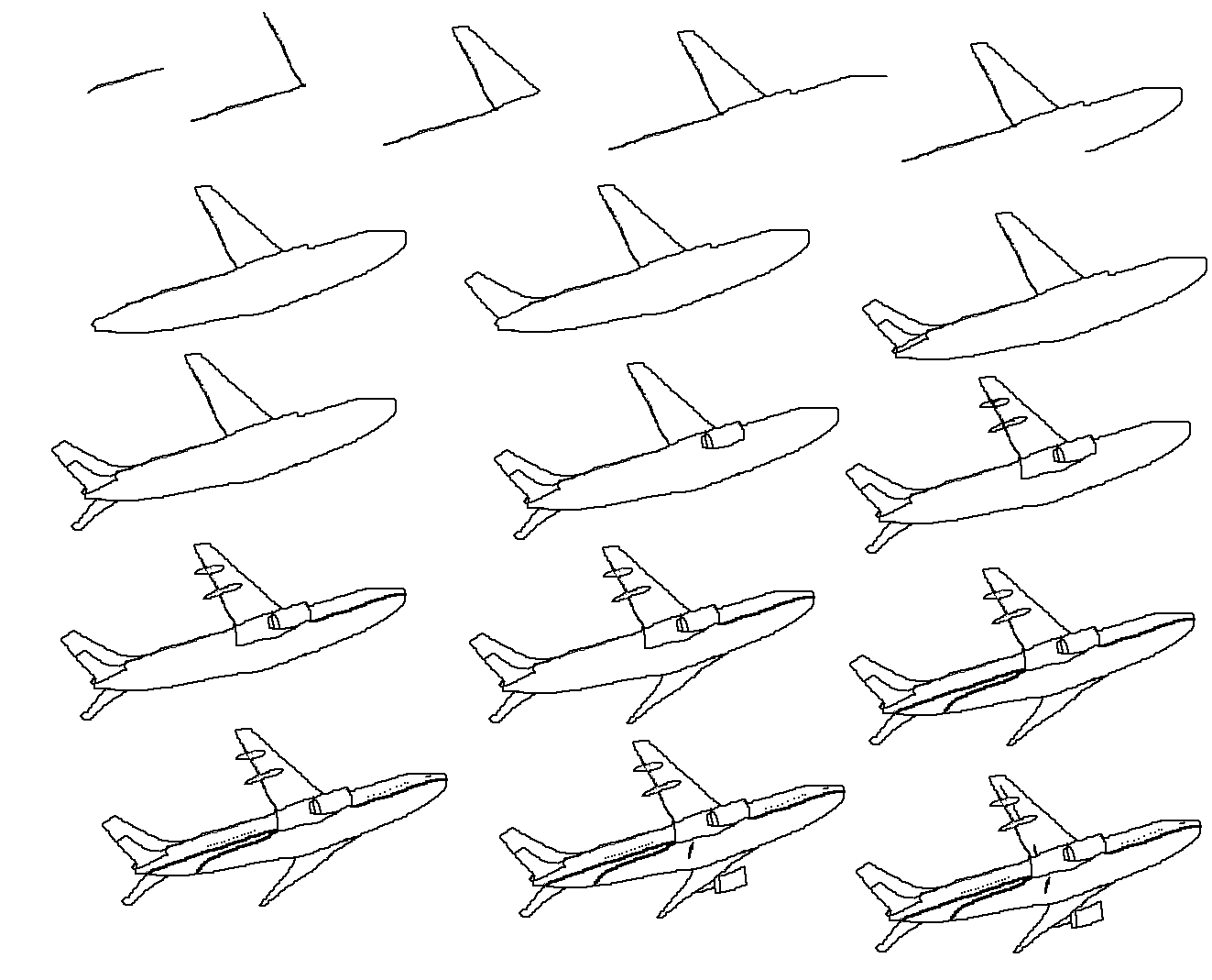 How to draw a simple small airplane recbxe