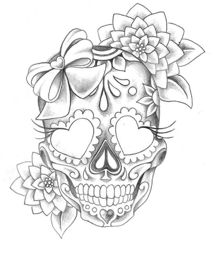 Step By Step Sugar Skull Drawing at GetDrawings Free download