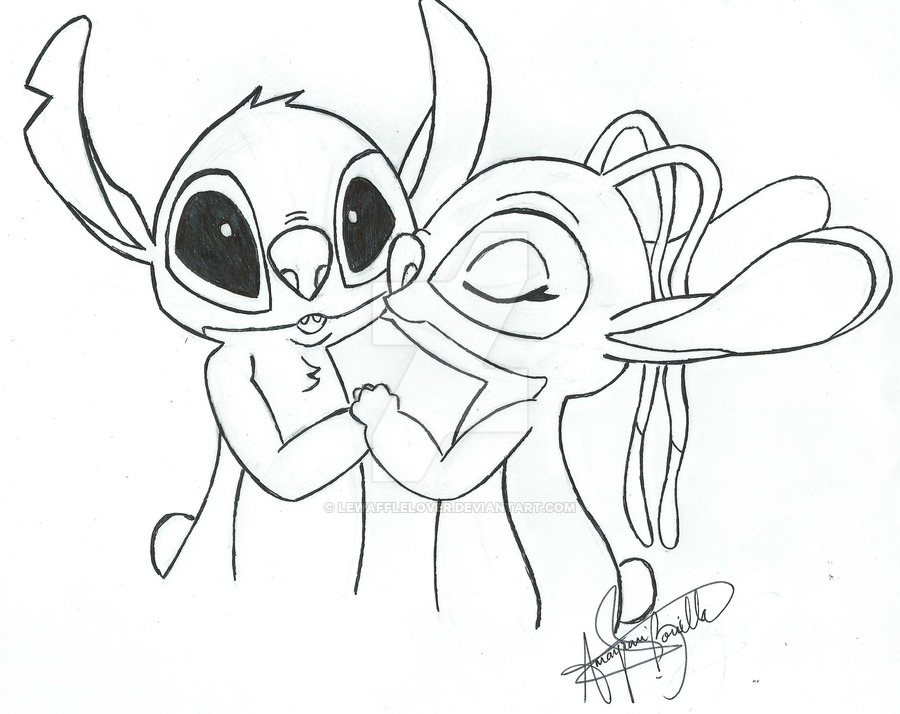 Stitch And Angel Drawing at GetDrawings   Free download