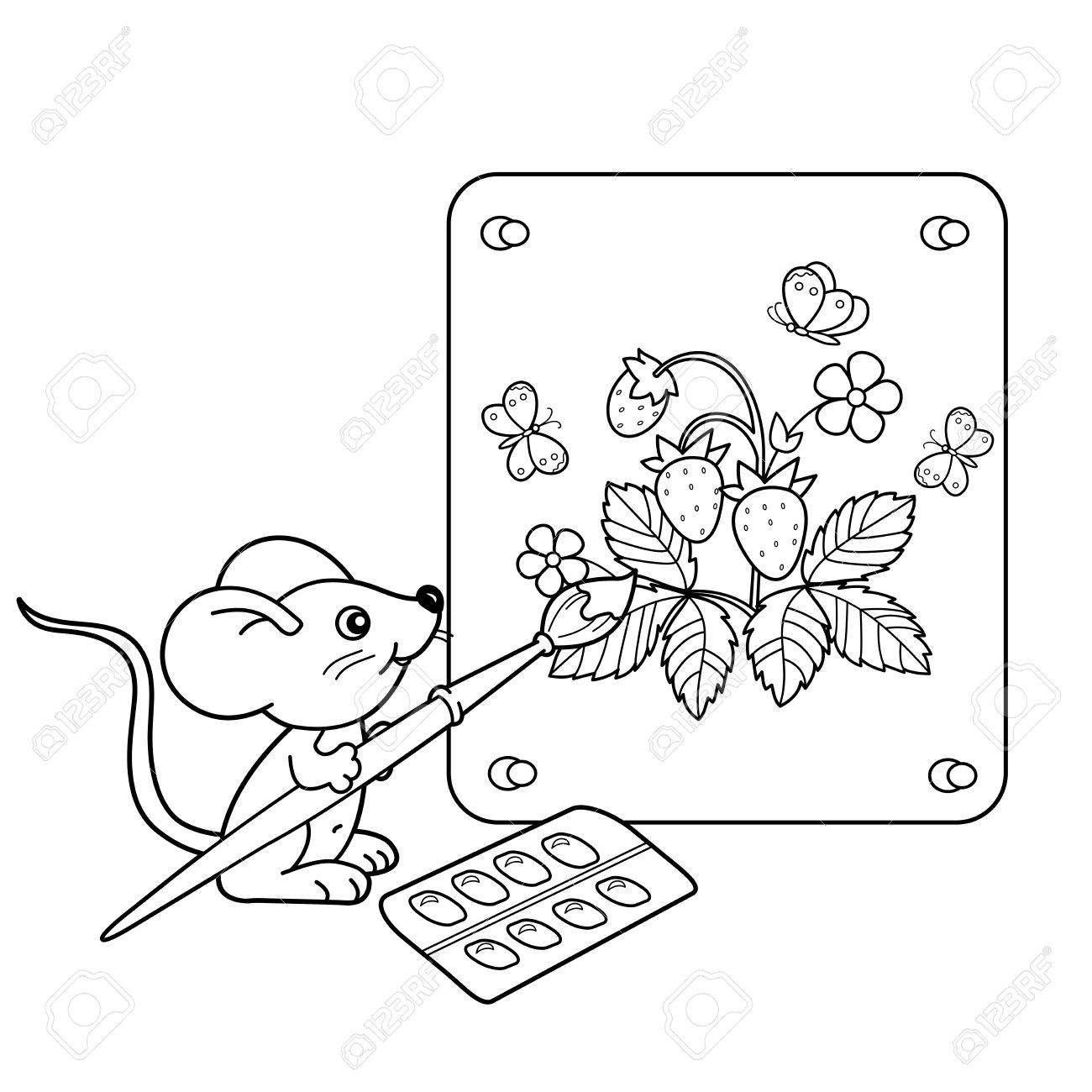 Мышка с книжкой раскраска