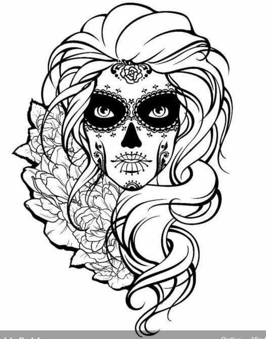 Sugar Skull Drawing Template At GetDrawings Free Download