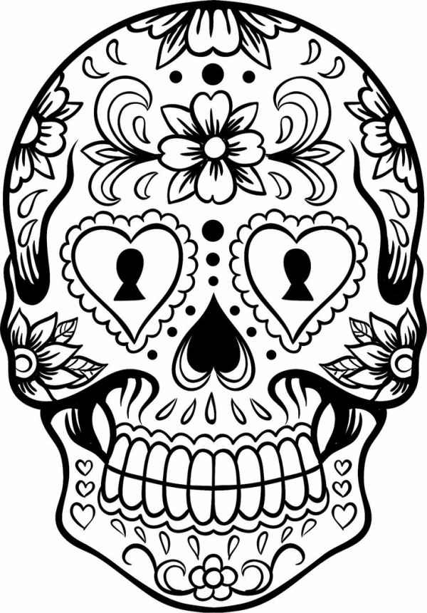 Sugar Skull Line Drawing at GetDrawings Free download