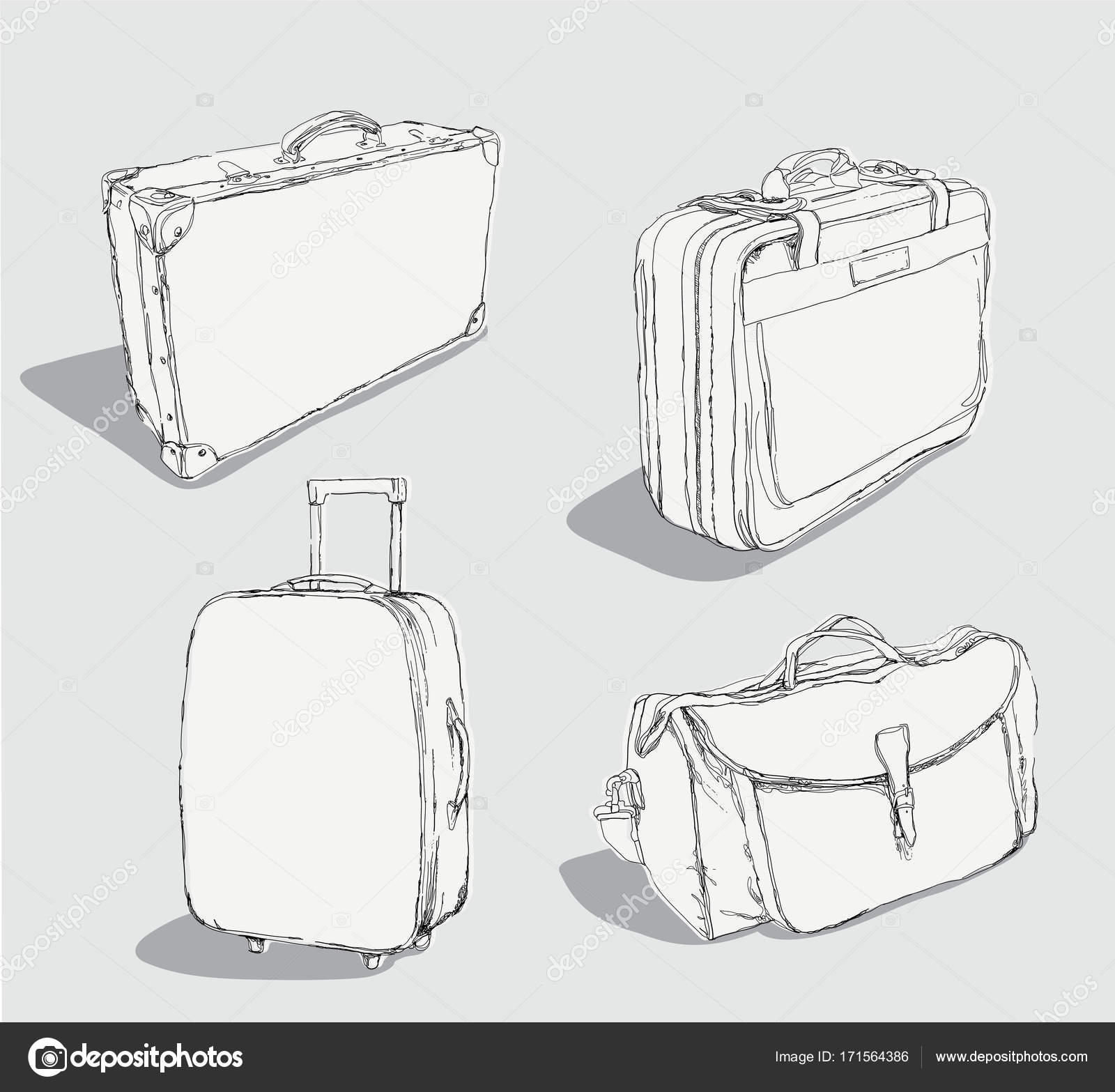 Простые эскизы чемодан