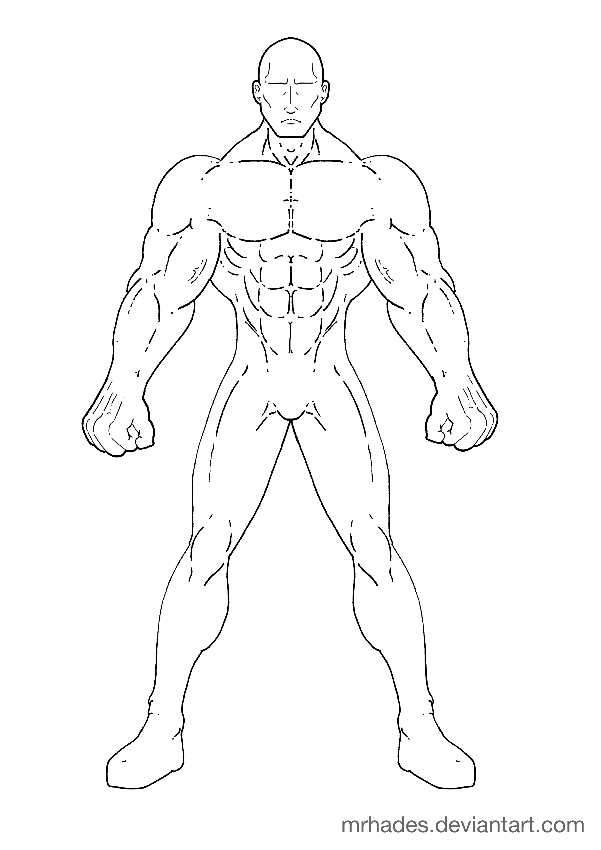 Body Superhero Drawing Template img clam