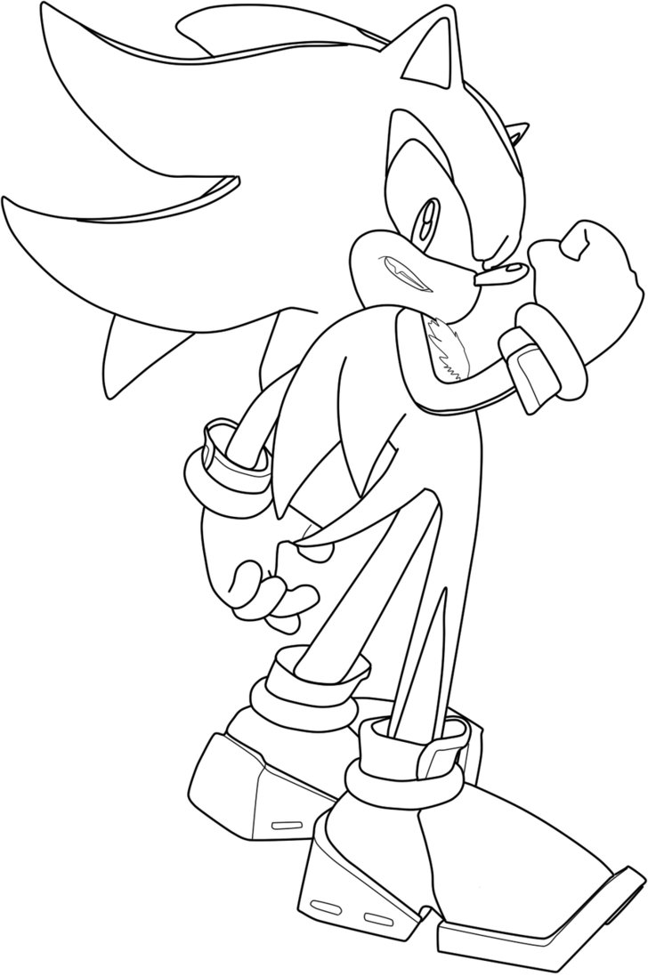 728x1097 Shadow The Hedgehog Coloring Pages.