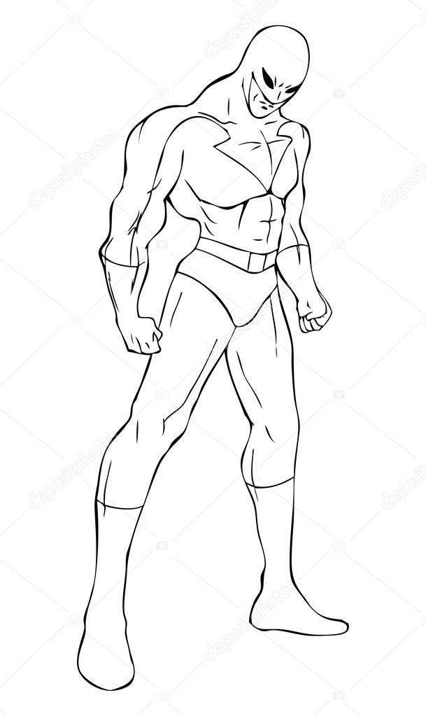 Superhero Drawing Outline at GetDrawings | Free download