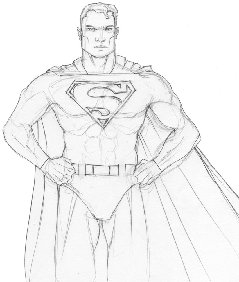 full body superman drawing