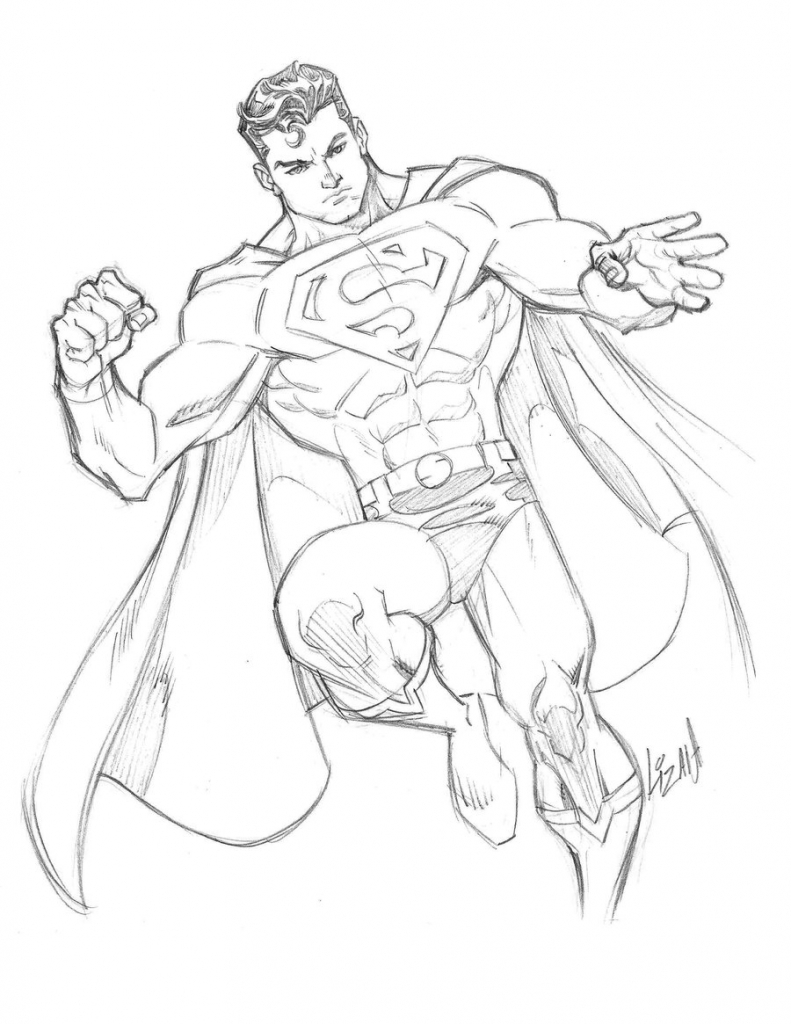 full body superman drawing