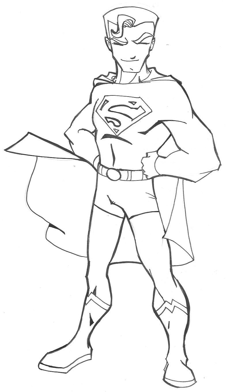 full body superman drawing