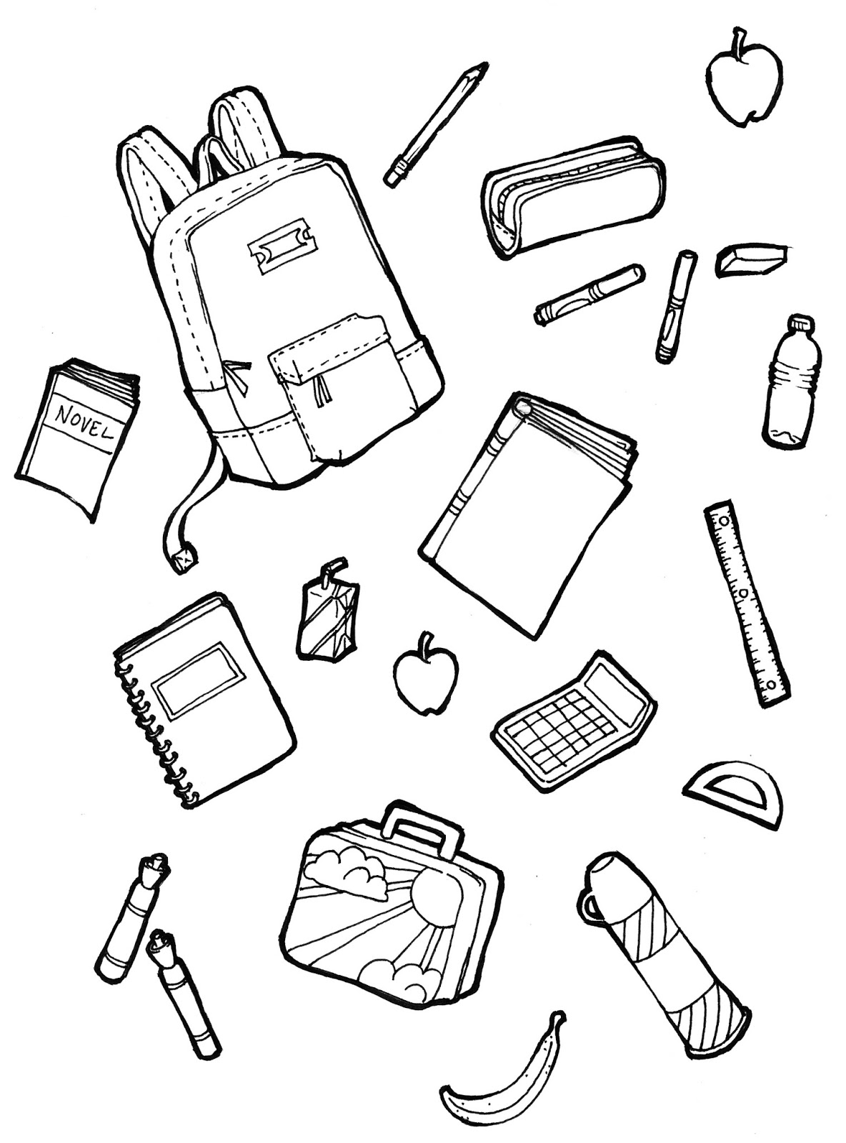 Classroom Objects Worksheets Cut And Paste Sketch Coloring Page