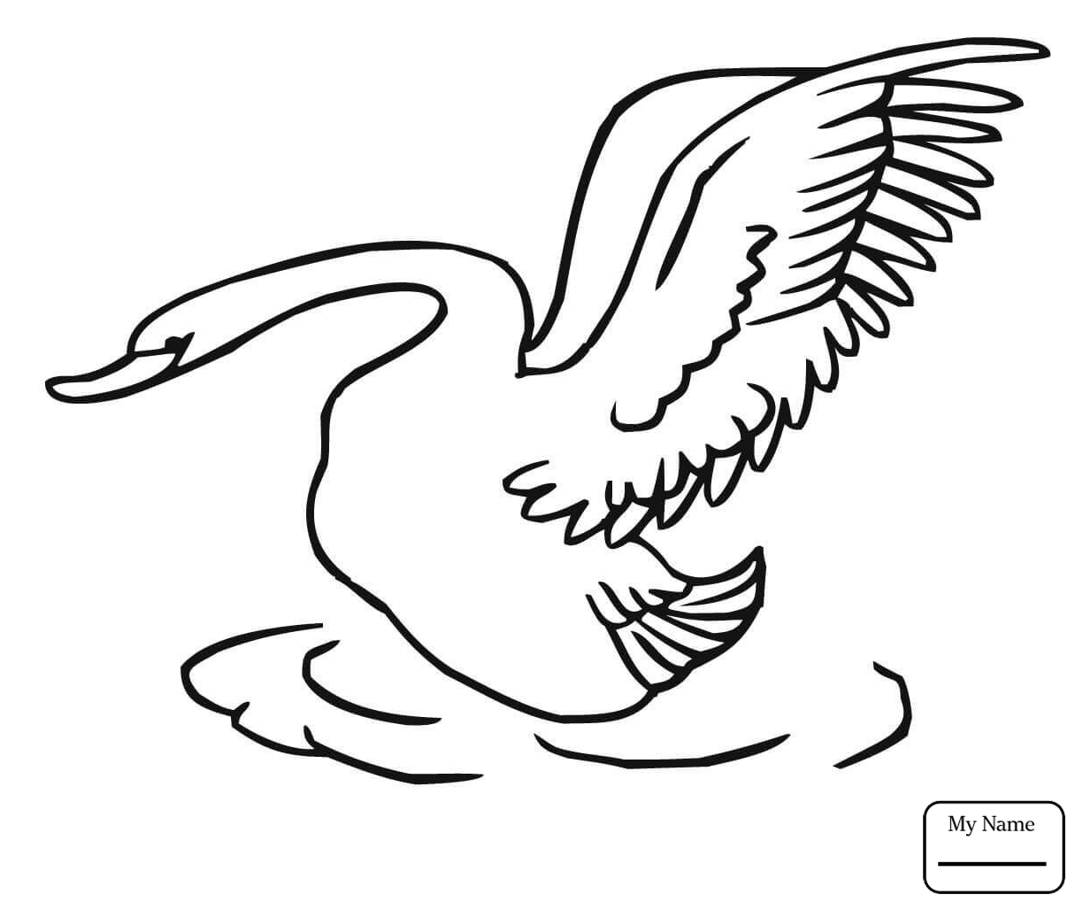 Лебеди рисунок трафарет