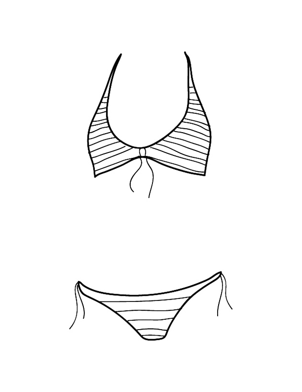 Missy Swimwear Sketch Coloring Page