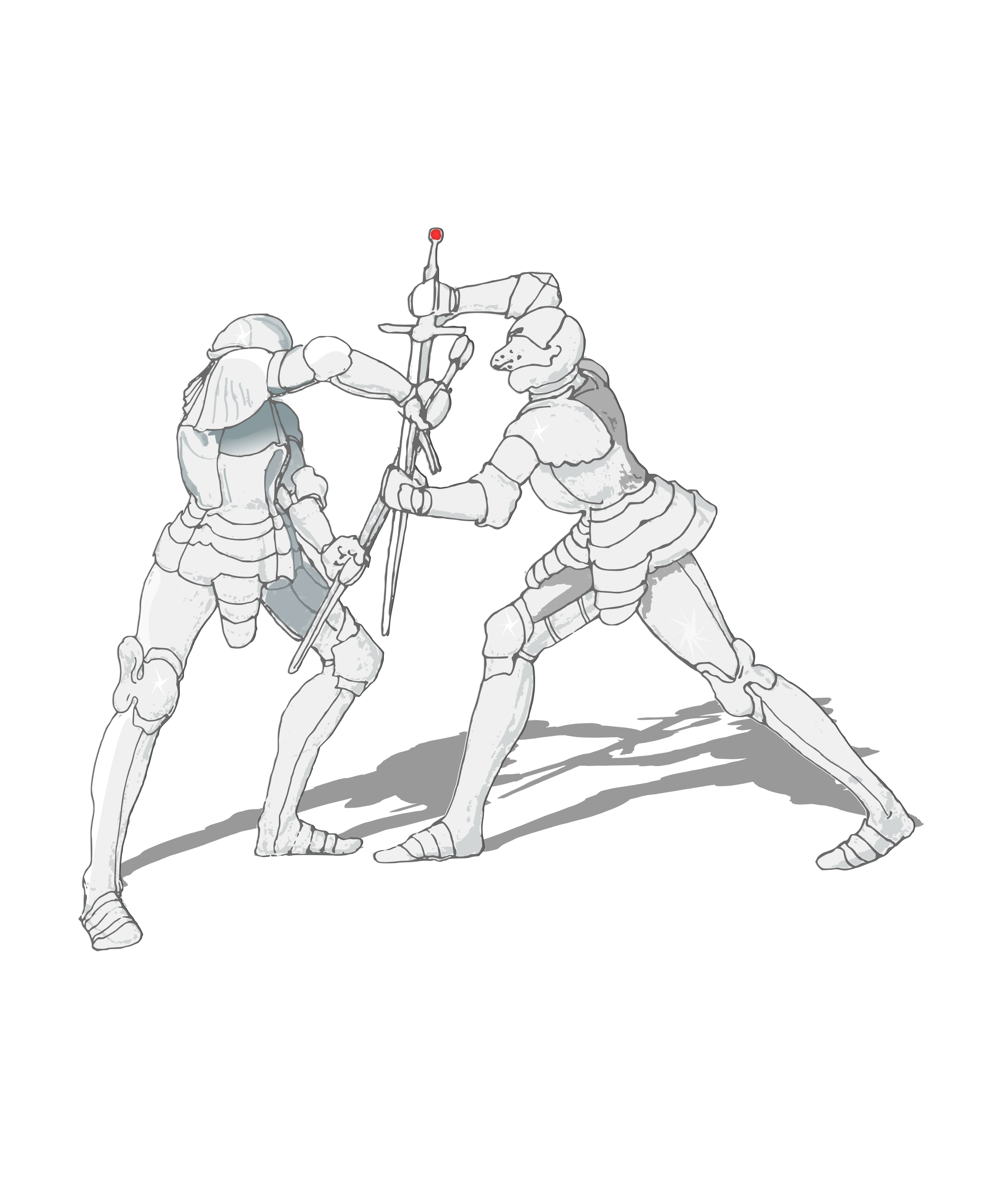 Anime Sword Fight Drawing Sketch Coloring Page
