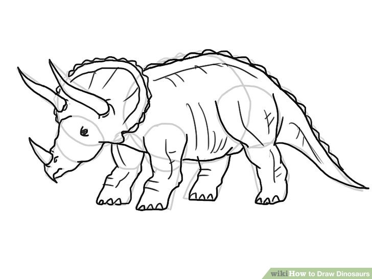 t rex line drawing simple