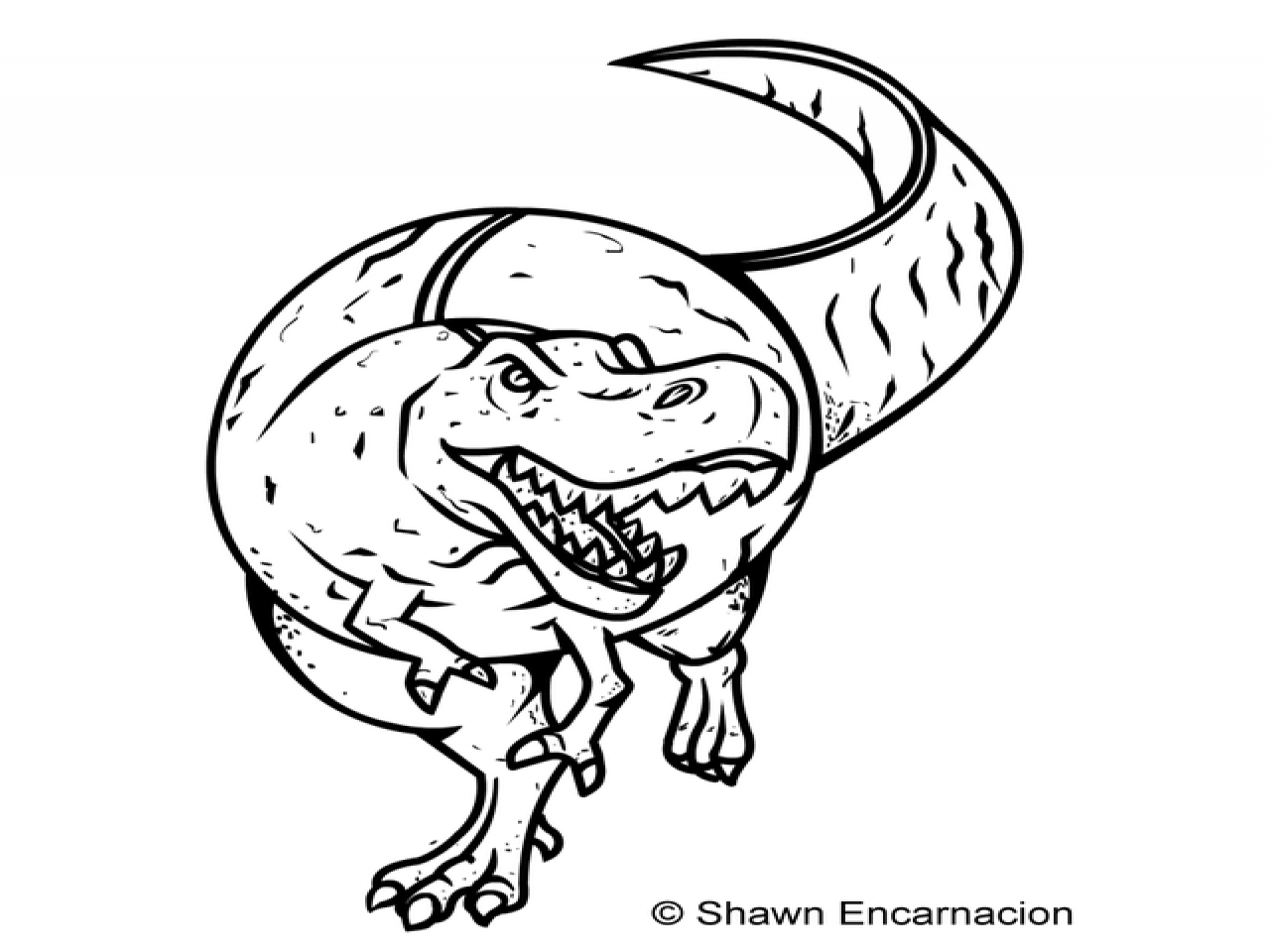 t rex line drawing simple