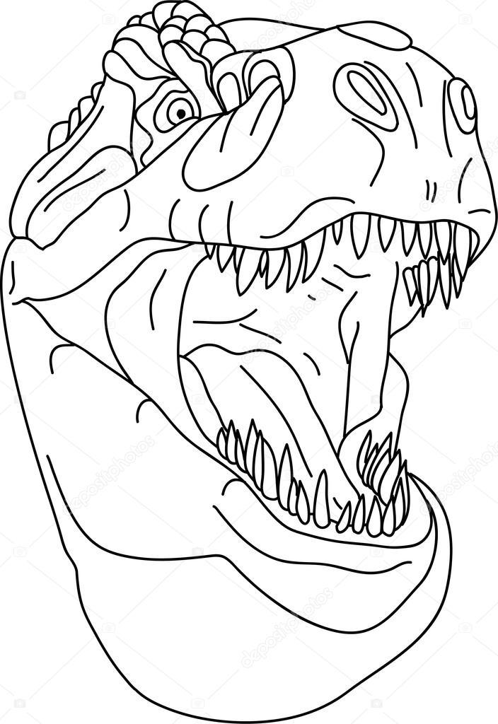 simple t rex head drawing