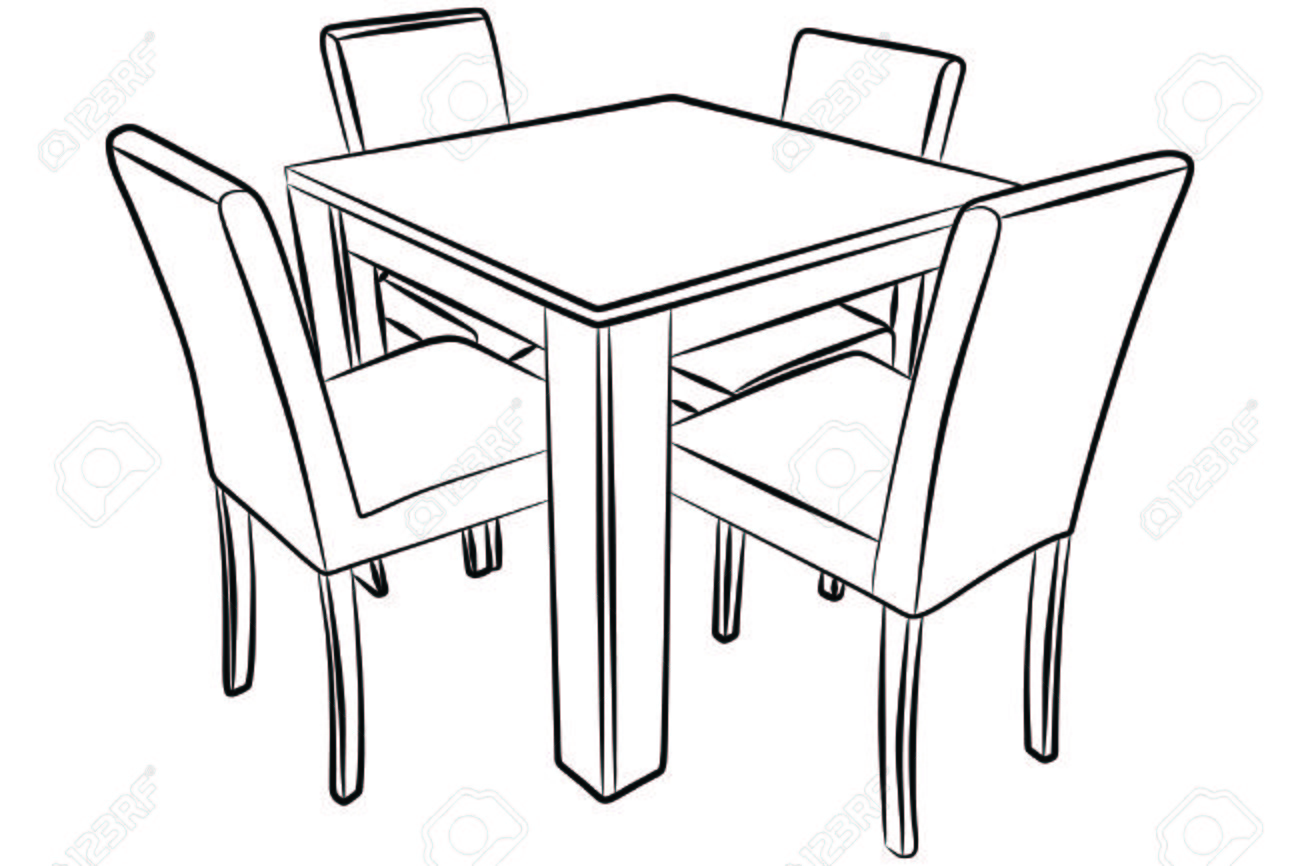 Table And Chair Drawing At GetDrawings Free Download