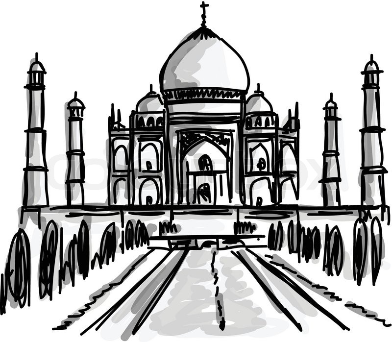 Taj Mahal Cartoon Drawing at GetDrawings | Free download