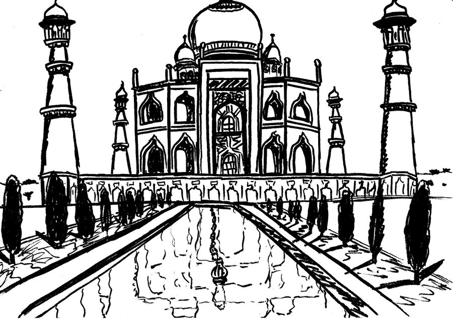Taj Mahal Drawing at GetDrawings | Free download