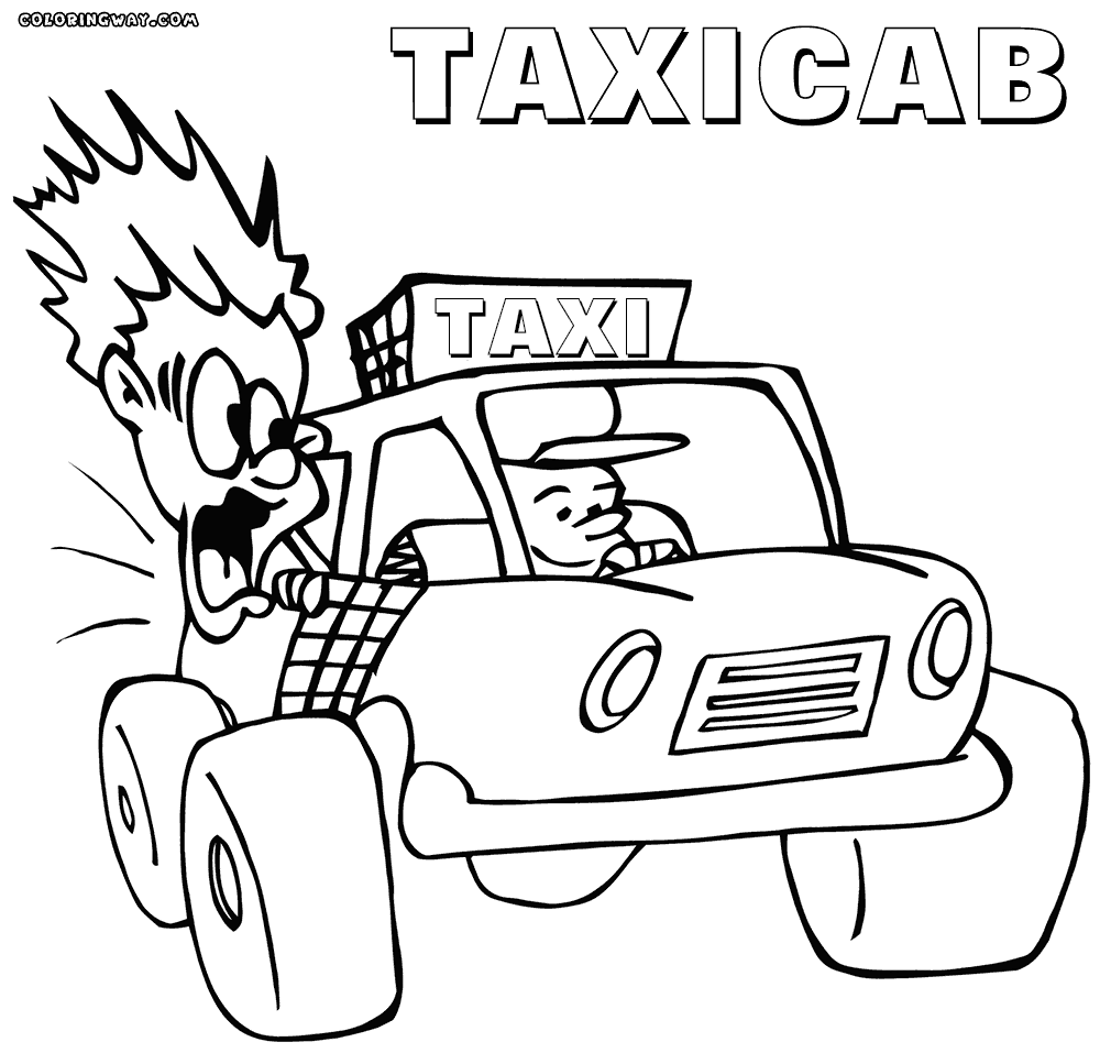 Водитель такси раскраска