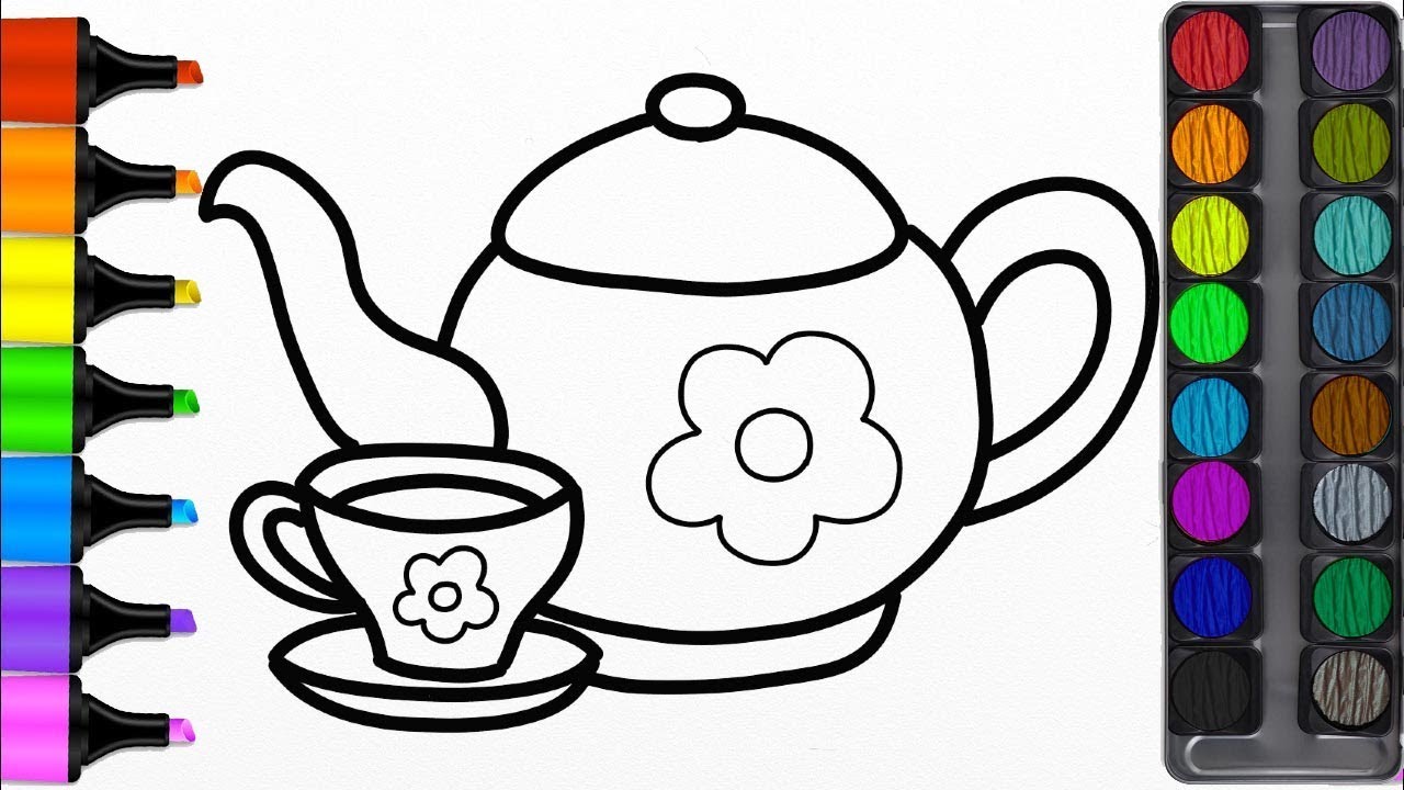 Tea Pot Drawing Easy For Kids - Jacks Boy Blog