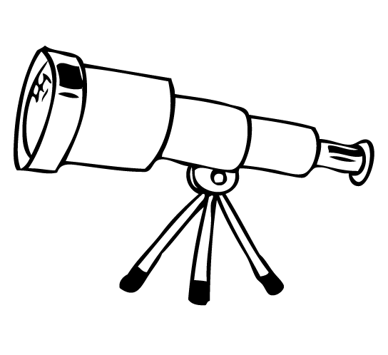 large cartoon telescope drawing