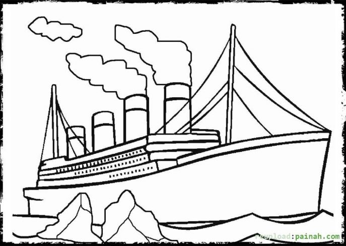 titanic for kids coloring pages template