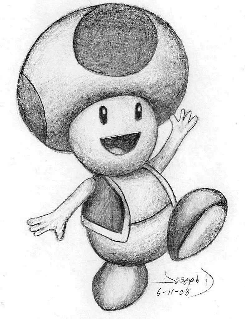 Toad Mario Drawing Free Large Images Superhero Wallpa 