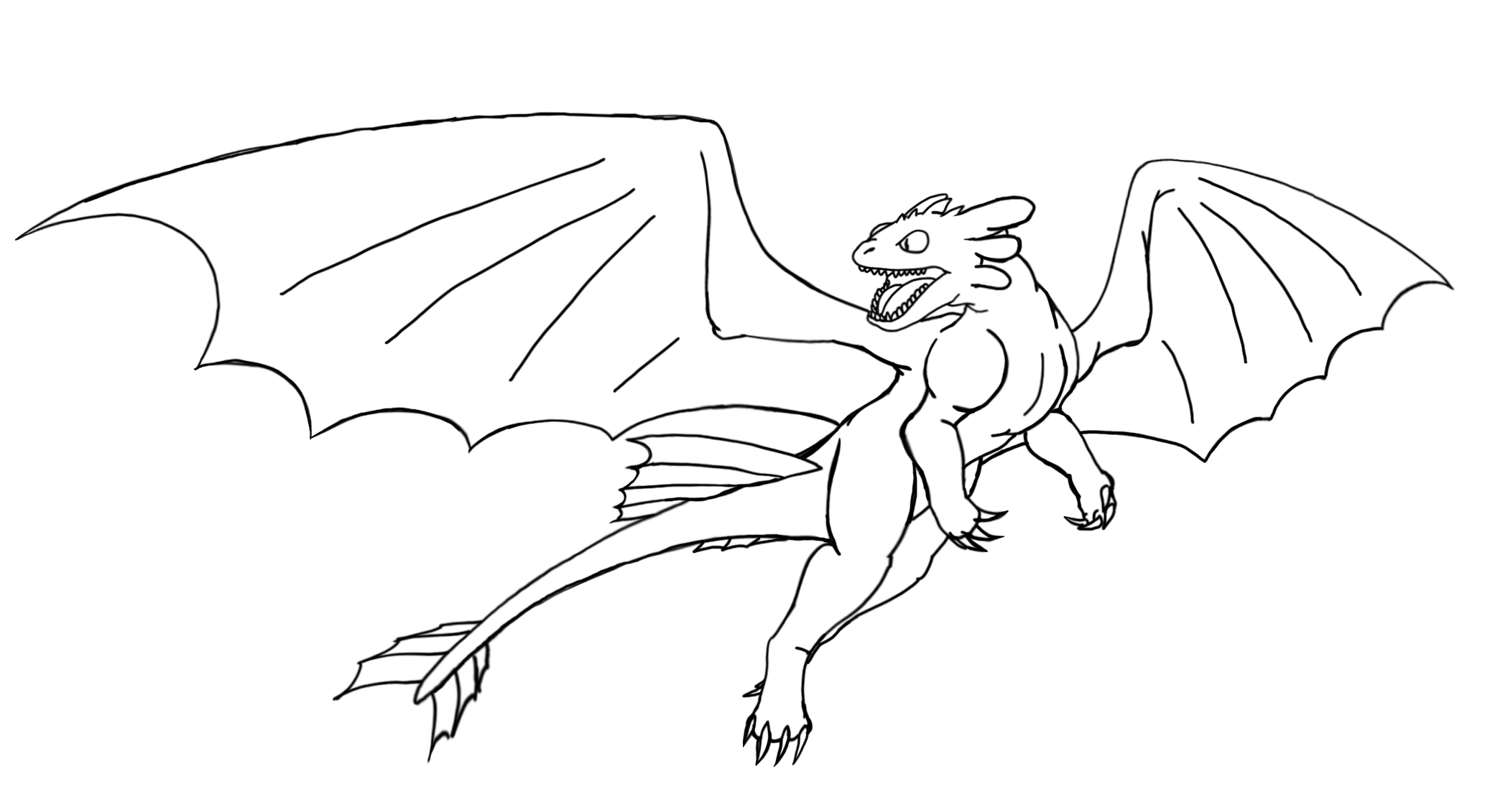 Toothless Flying Drawing at GetDrawings | Free download