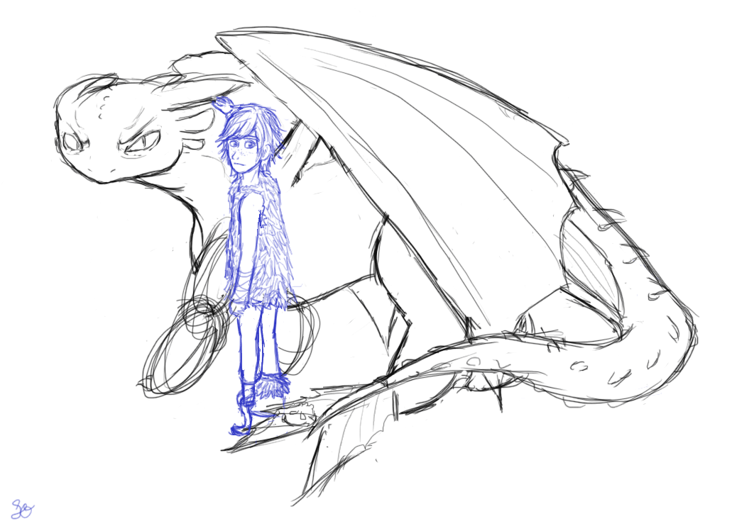 Toothless Hiccup Drawing Flying Coloring Wip Tail Draw Dragon Train Sketch ...
