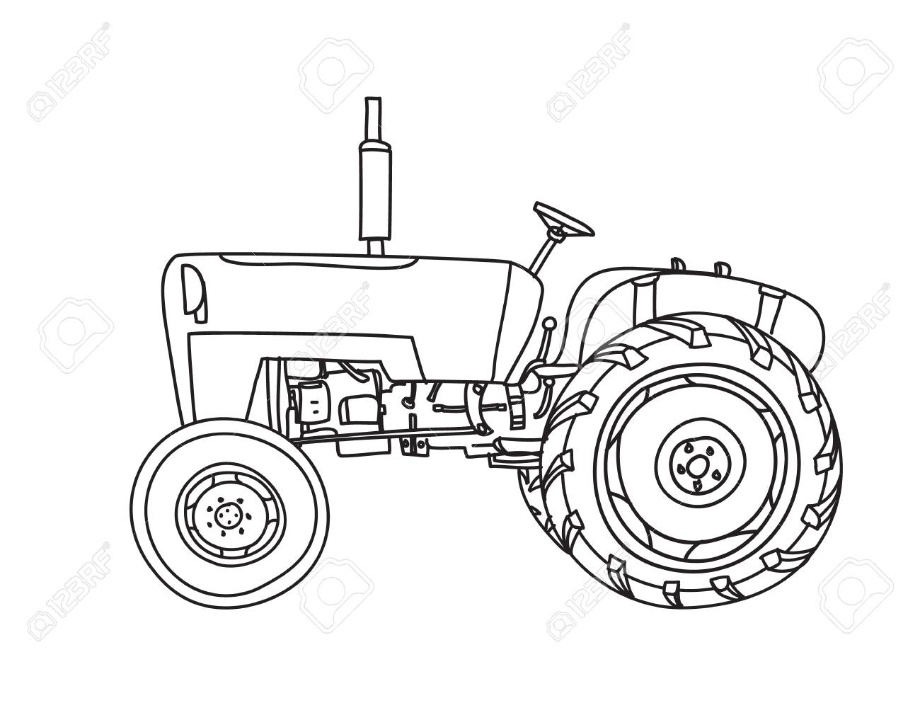 Tractor Line Drawing at GetDrawings | Free download