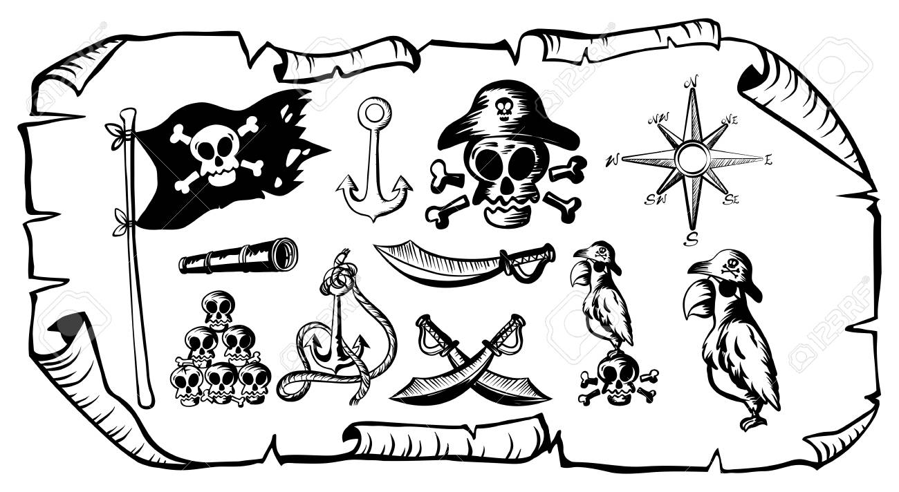 Пиратские обозначения на карте