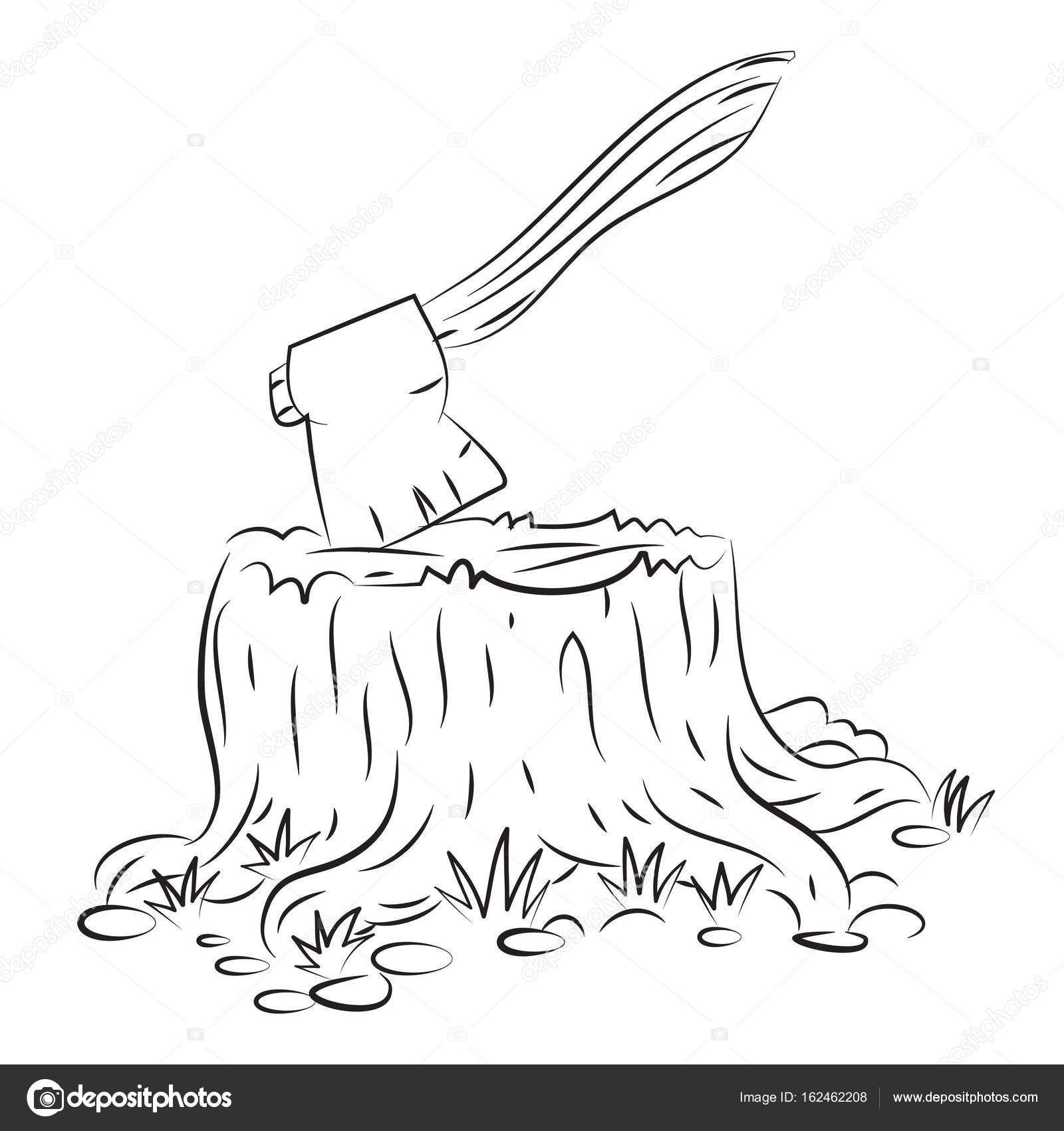 Tree Stump Drawing at GetDrawings | Free download