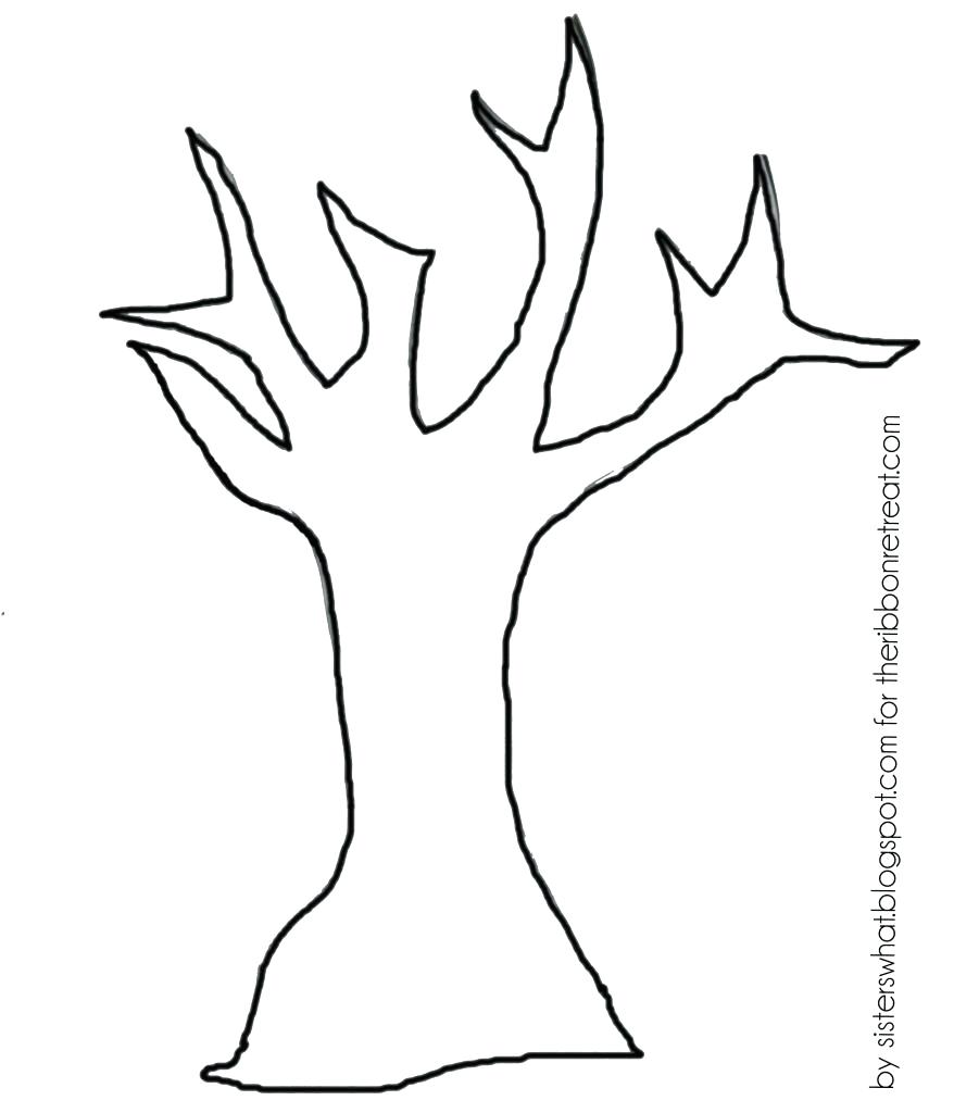 Tree Trunk Template Finger Painting Fall Printable Printables Coloring