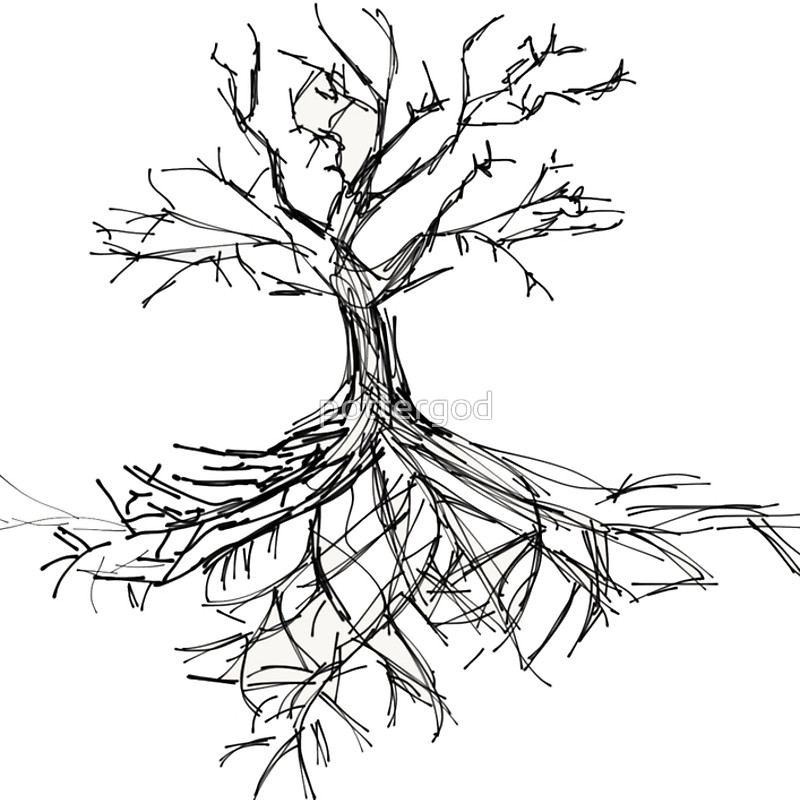 Tree With Roots Drawing at GetDrawings | Free download