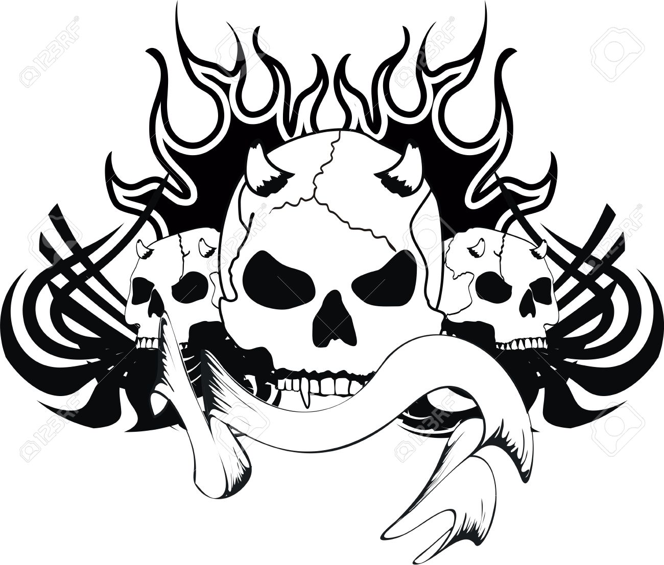 Tribal Skull Drawing at GetDrawings Free download
