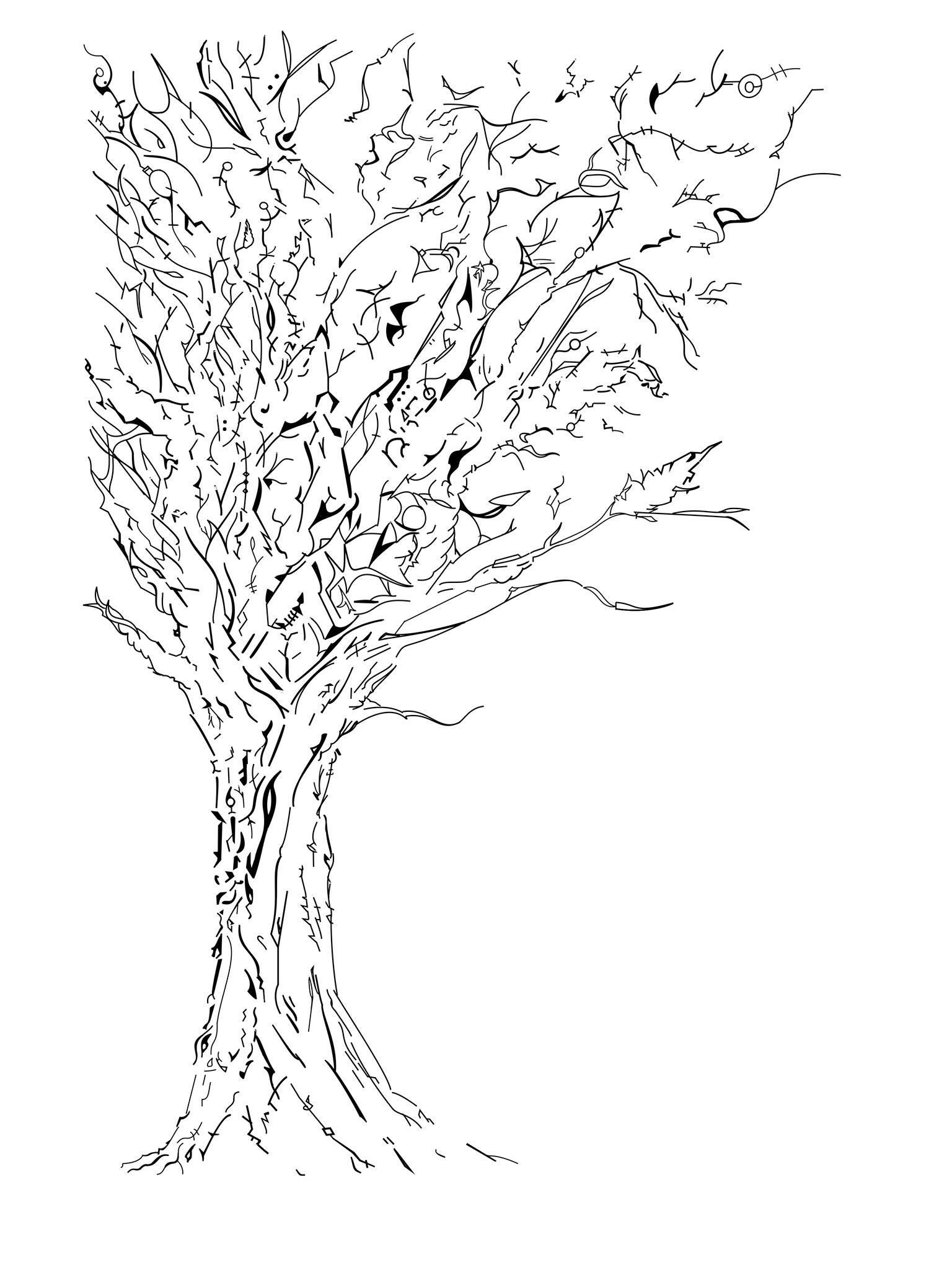 Trippy Tree Drawing at GetDrawings | Free download