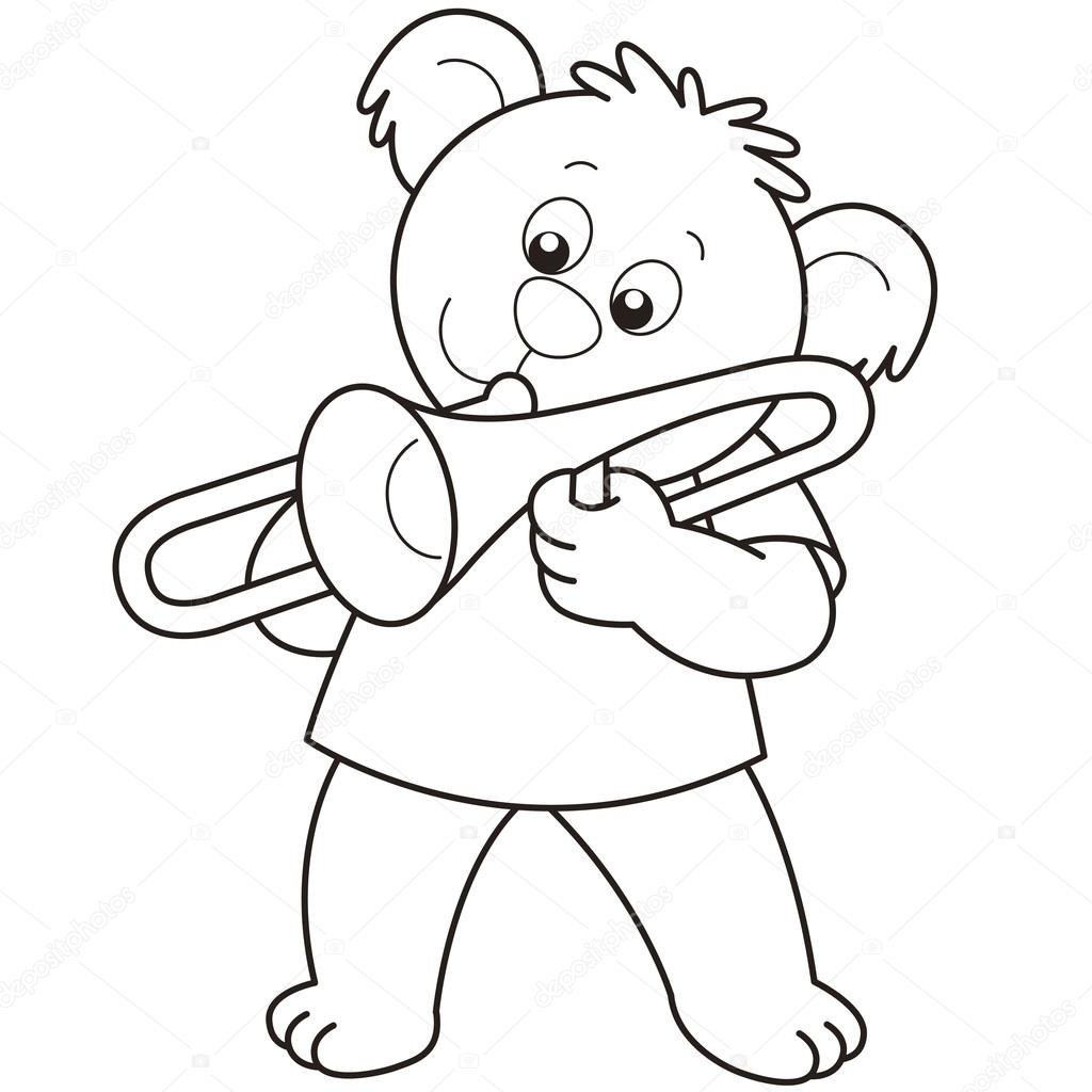 Медведь играет на трубе