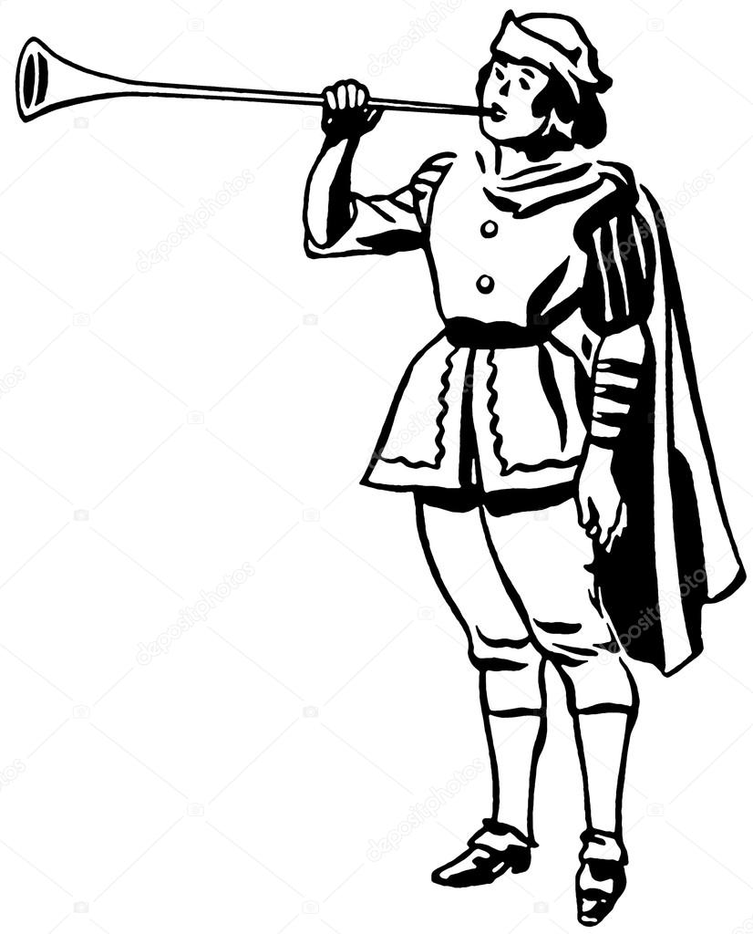 Средневековый трубач