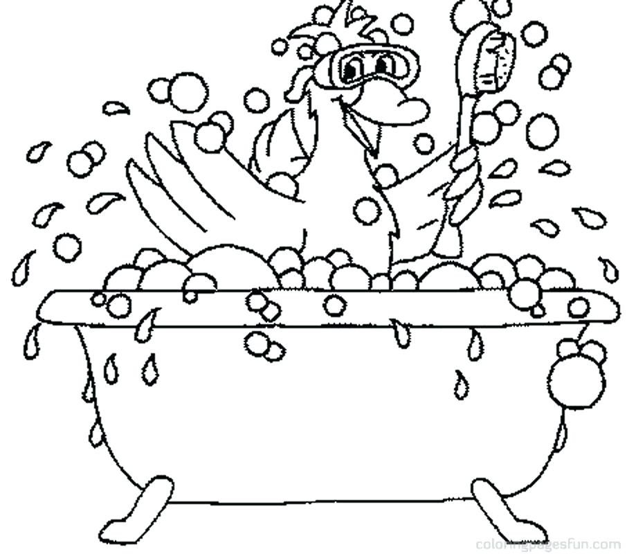 Cartoon Bathtub Coloring Page for Adult