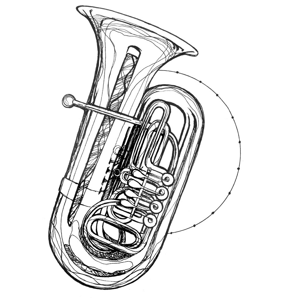Tuba Drawing Player By Springsky On Deviantart Dekorisori