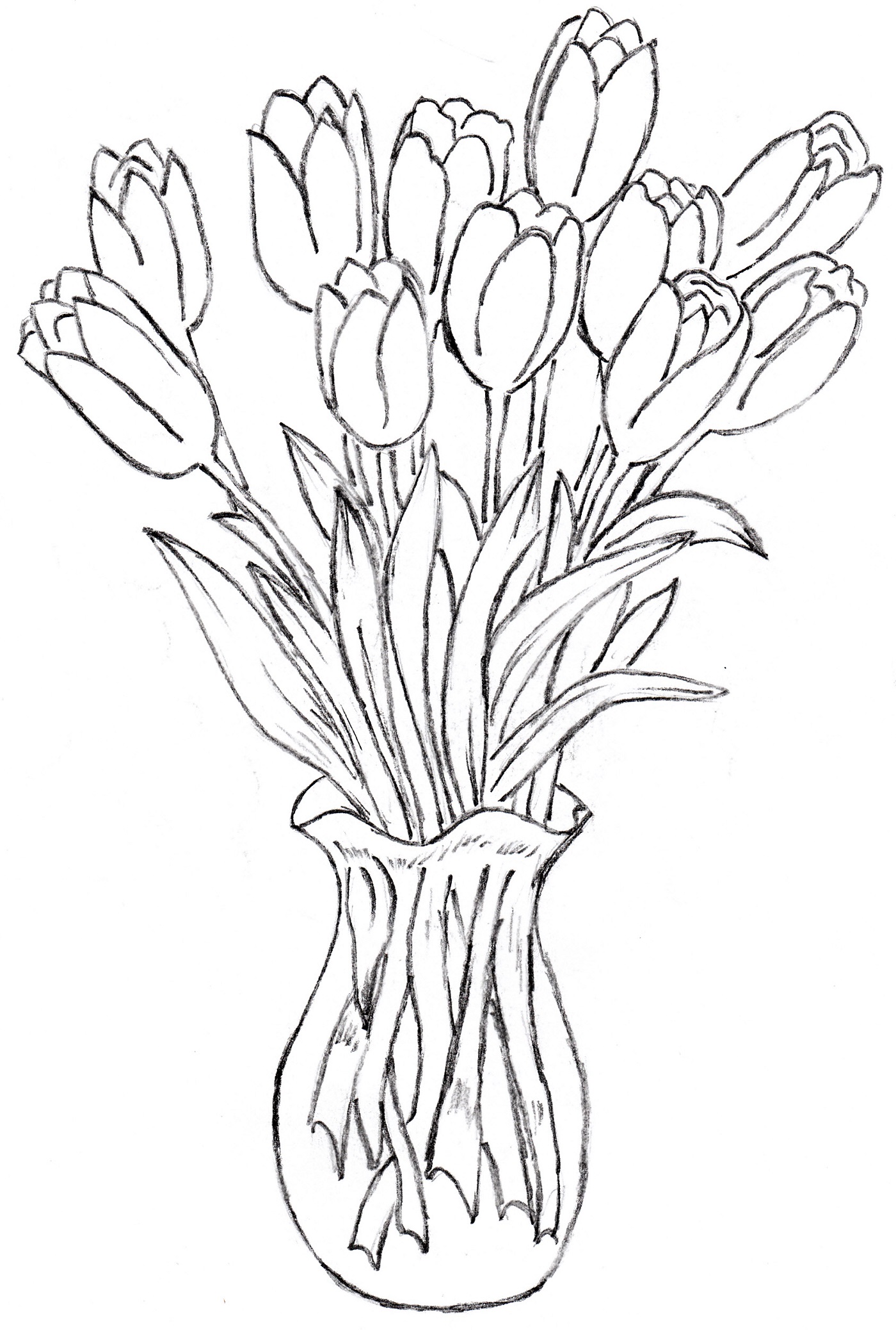 Coloring Page Tulip Vase Coloring Pages