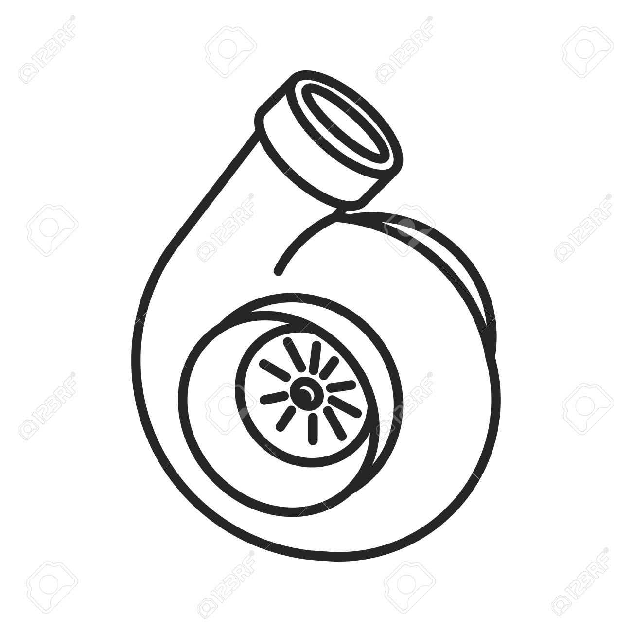 Turbocharger Drawing Sketch Coloring Page