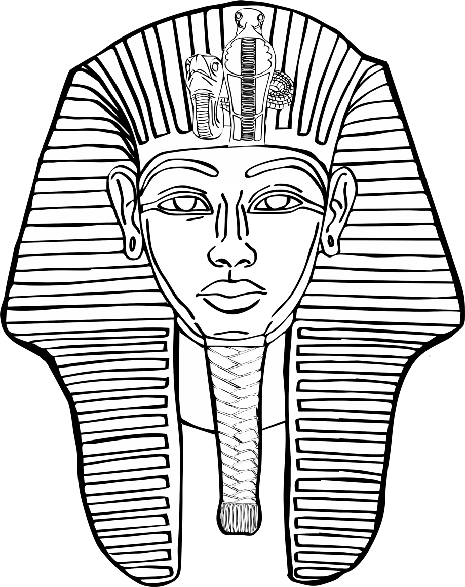 Head Of King Tut Pages Coloring Sketch Coloring Page.