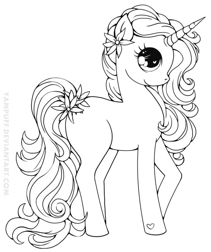 cartoon unicorn coloring pages