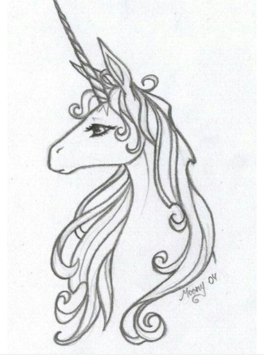 unicorn color pencil drawing