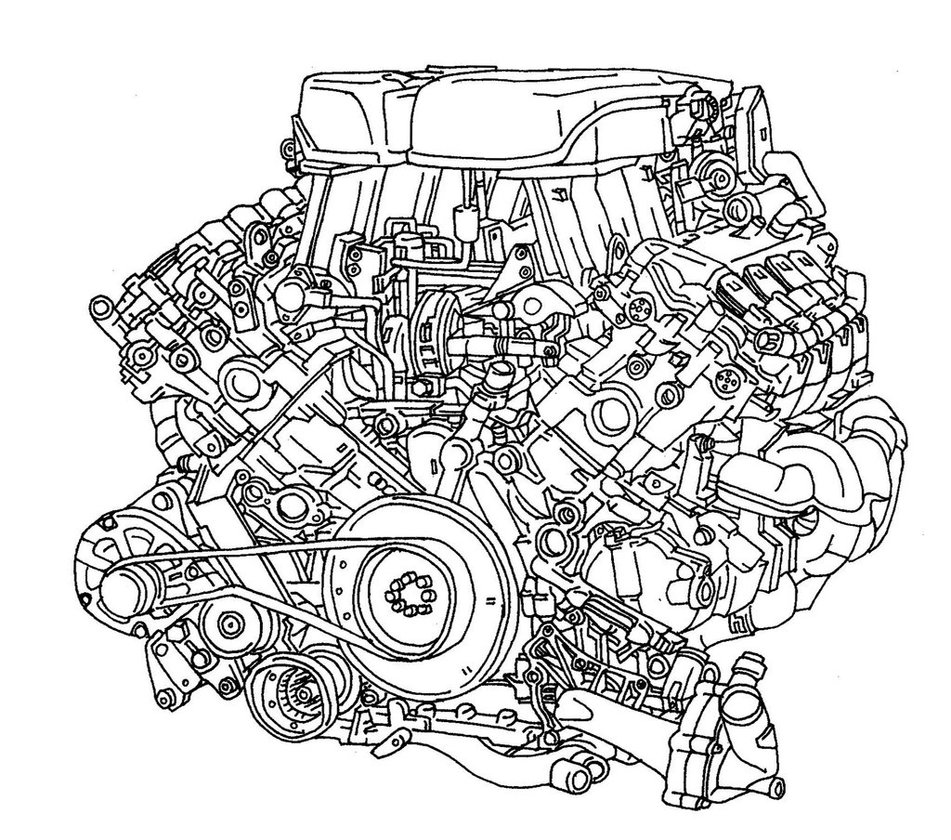 V8 Engine Drawing at GetDrawings Free download